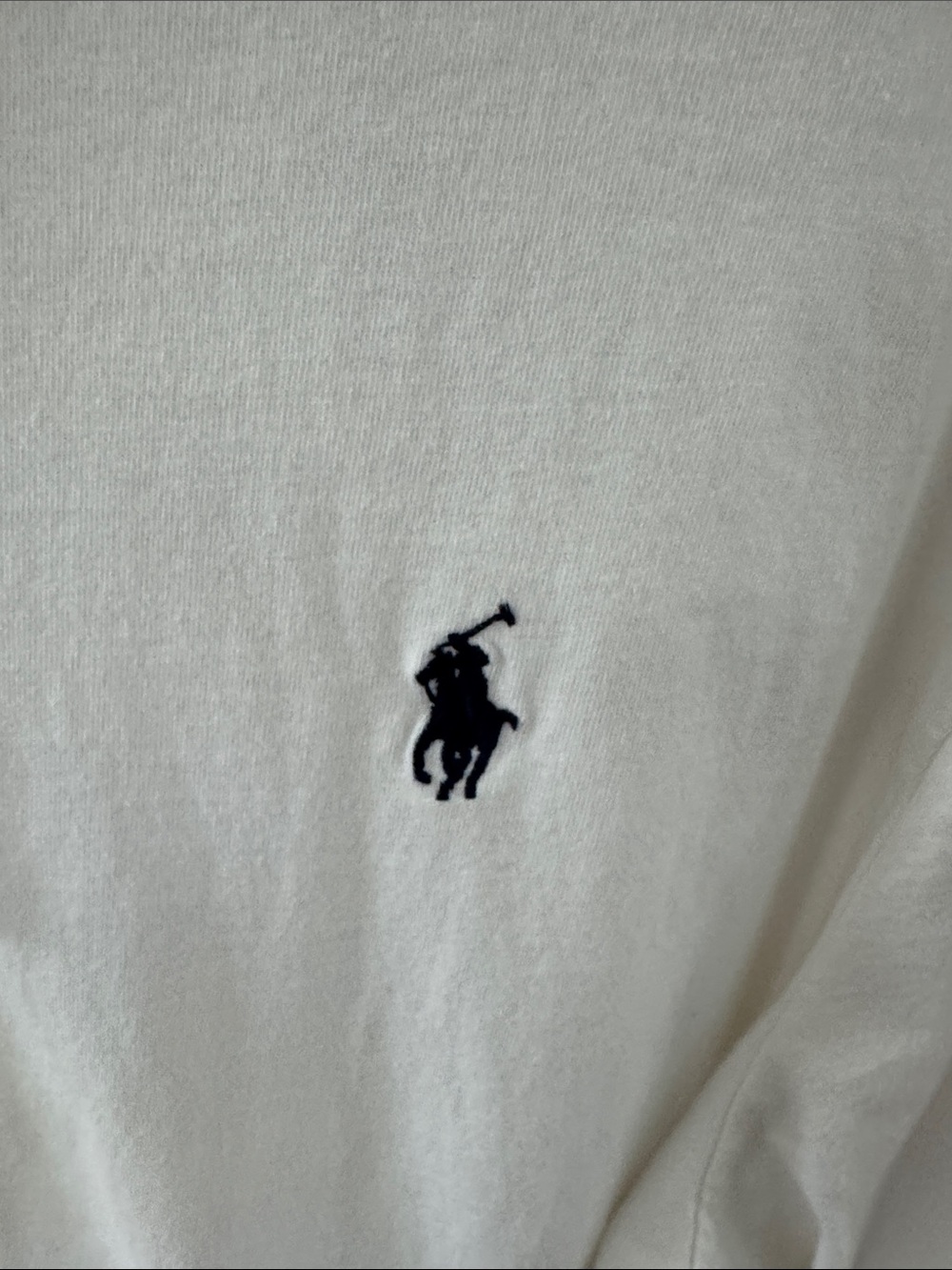 Polo by Ralph Lauren Men’s Cream Hooded Long Sleeve Tee with Embroidered Pony - Picture 2 of 5